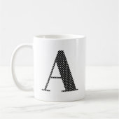 Schwarz-Weiß-Punkt-Monogramm Kaffeetasse (Links)