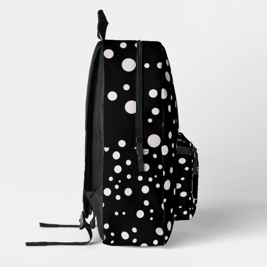 Schwarz-Weiß-Punkte - Bestes Monogramm und Anfangs Bedruckter Rucksack (Links)