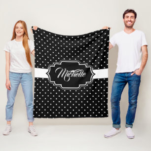 Schwarz-Weiß-Punkte Fleecedecke