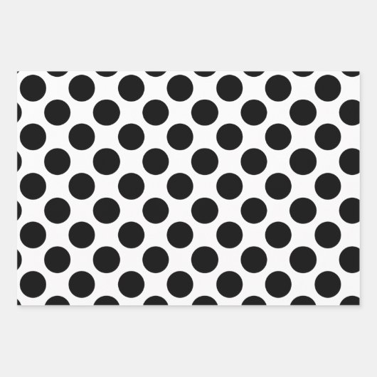 Schwarz-Weiß-Punkte Geschenkpapier Set (Vorderseite 3)