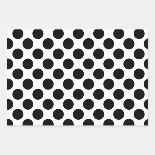 Schwarz-Weiß-Punkte Geschenkpapier Set (Vorderseite)