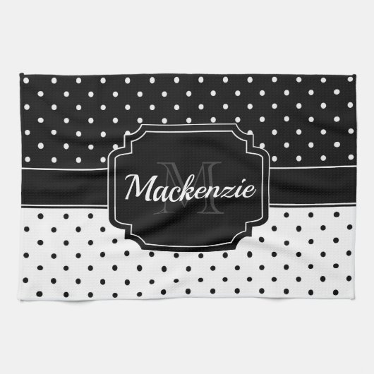 Schwarz-Weiß-Punkte Geschirrtuch (Horizontal)