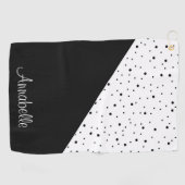 Schwarz-Weiß-Punkte Golfhandtuch (Horizontal)