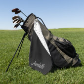 Schwarz-Weiß-Punkte Golfhandtuch (Gras)