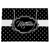 Schwarz-Weiß-Punkte Große Geschenktüte (Vorderseite)