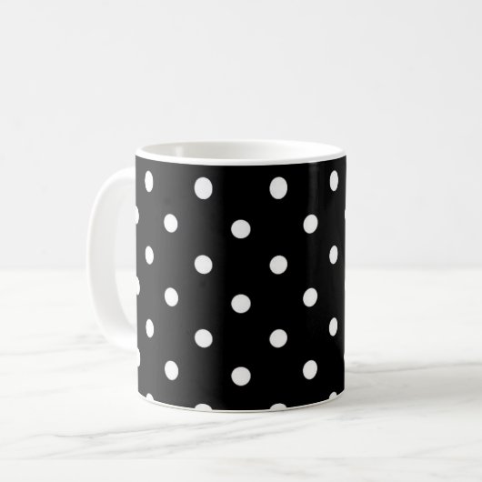 Schwarz-Weiß-Punkte Kaffeetasse (Vorderseite Links)