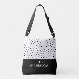 Schwarz-Weiß-Punkte-Kreuzkörper Tragetaschen Mit Langen Trägern