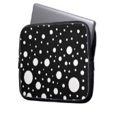 Schwarz-Weiß-Punkte Laptopschutzhülle (Vorderseite Links)