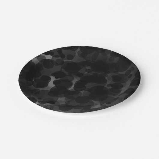 Schwarz-Weiß-Punkte Modernes Chic Party Individuel Pappteller (Schrägansicht)