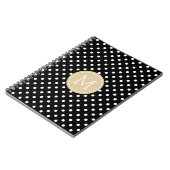 Schwarz-Weiß-Punkte Muster Blau Akzent Notizblock (Linke Seite)