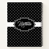 Schwarz-Weiß-Punkte Notizblock (Rückseite)