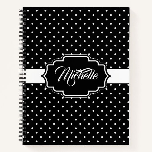Schwarz-Weiß-Punkte Notizblock (Vorderseite)