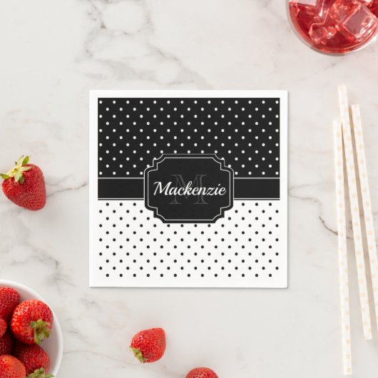 Schwarz-Weiß-Punkte Serviette (Beispiel)