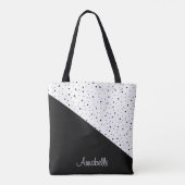 Schwarz-Weiß-Punkte Tasche (Rückseite)