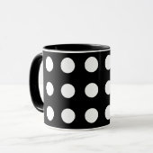Schwarz-Weiß-Punkte-Tasse Tasse (Vorderseite Links)