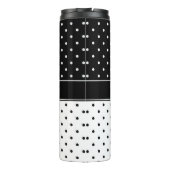 Schwarz-Weiß-Punkte Thermosbecher (Rückseite)