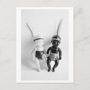 Schwarz-Weiß-Puppen-Indianer Postkarte