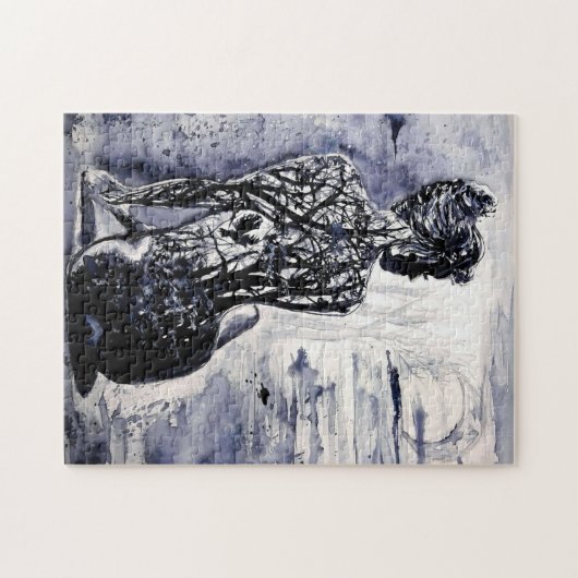 Schwarz-Weiß-Puzzle-Malerei Puzzle (Horizontal)