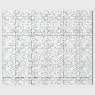 Schwarz-Weiß-Puzzle mit sich wiederholenden Muster Geschenkpapier