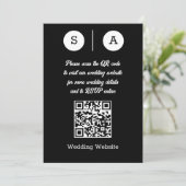 Schwarz-Weiß-QR-Code, einfach und chic Einladung (Stehend Vorderseite)