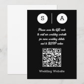 Schwarz-Weiß-QR-Code, einfach und chic Einladung (Vorne/Hinten)