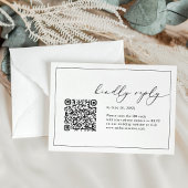 Schwarz-Weiß-QR-Code für HochzeitsrSVP-Karten RSVP Karte