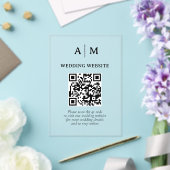 Schwarz-Weiß-QR-Code-Hochzeit Acryleinladungen (In Situ (Hochzeit))