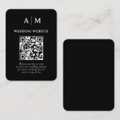 Schwarz-Weiß-QR-Code-Hochzeit Begleitkarte (Vorne/Hinten)