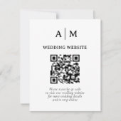 Schwarz-Weiß-QR-Code-Hochzeit RSVP Karte (Vorderseite)