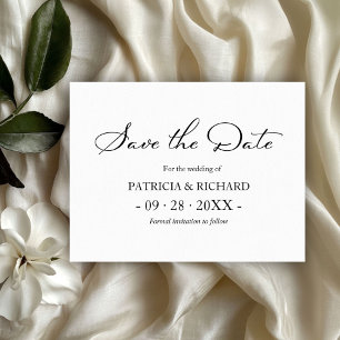 Schwarz-Weiß-QR-Code-Hochzeit-Save-the-Date Postkarte