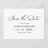 Schwarz-Weiß-QR-Code-Hochzeit-Save-the-Date Postkarte (Vorderseite)