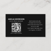 Schwarz-Weiß-QR-Code Minimalist Professional Visitenkarte (Vorderseite)