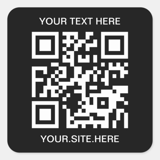 Schwarz-Weiß-QR-Code Quadratischer Aufkleber (Vorderseite)