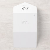Schwarz-Weiß-QR-Code-Script-Herzen Hochzeit All In One Einladung (Außenbereich)