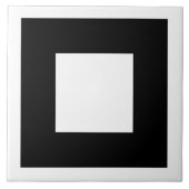 Schwarz-Weiß-Quadrat-Design. Fliese (Vorderseite)