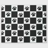 Schwarz-Weiß-Quadrat Geschenkpapier (Flach)