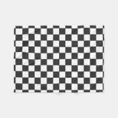 Schwarz-Weiß-Quadrat monochromatisch Fleecedecke (Vorderseite (Horizontal))