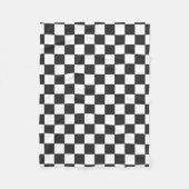 Schwarz-Weiß-Quadrat monochromatisch Fleecedecke (Vorderseite)