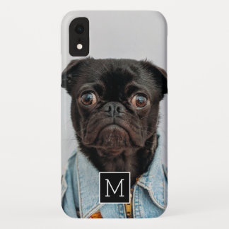Schwarz-Weiß-Quadrat-Monogramm füge dein Foto hin Case-Mate iPhone Hülle