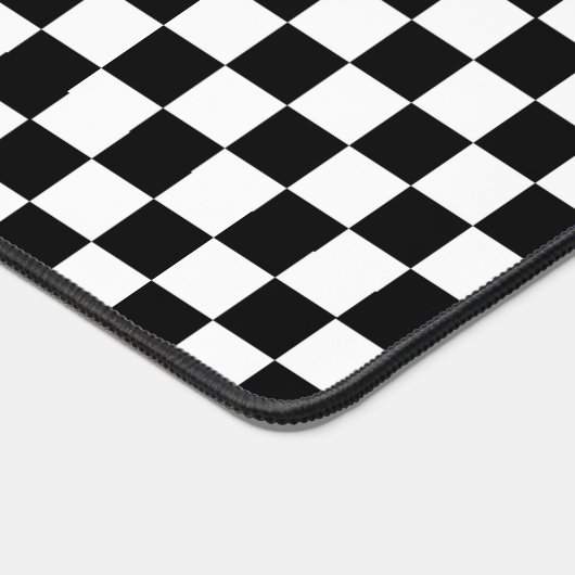 Schwarz-Weiß-Quadrat-Muster geprüft Schreibtischunterlage (Ecke)