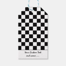 Schwarz-Weiß-Quadrat / Muster Geschenkanhänger