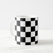 Schwarz-Weiß-Quadrat-Muster Kaffeetasse (Vorderseite Links)