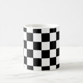 Schwarz-Weiß-Quadrat-Muster Kaffeetasse (Mittel)