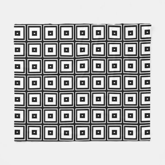 Schwarz-Weiß-Quadrate Fleece Blanket (Vorderseite (Horizontal))