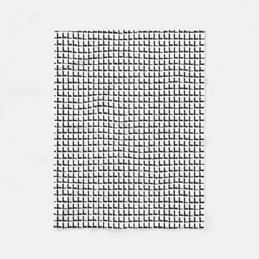 Schwarz-Weiß-Quadrate Fleecedecke (Vorderseite)