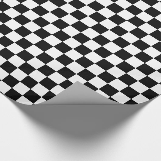 Schwarz-Weiß-Quadrate Geschenkpapier (Ecke)