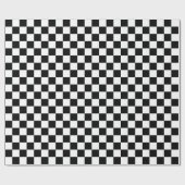Schwarz-Weiß-Quadrate Geschenkpapier (Flach)