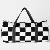 Schwarz-Weiß-Quadrate Modern Duffle Bag (Vorderseite)
