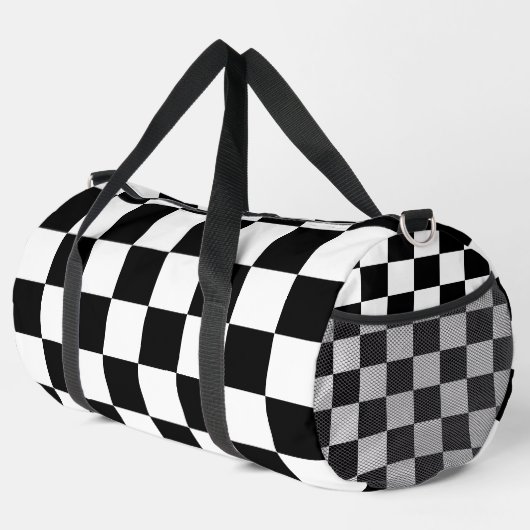 Schwarz-Weiß-Quadrate Modern Duffle Bag (Rechte Ecke)