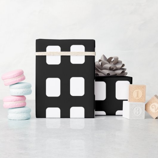 Schwarz-Weiß-Quadrate-Muster Geschenkpapier (Babyparty)